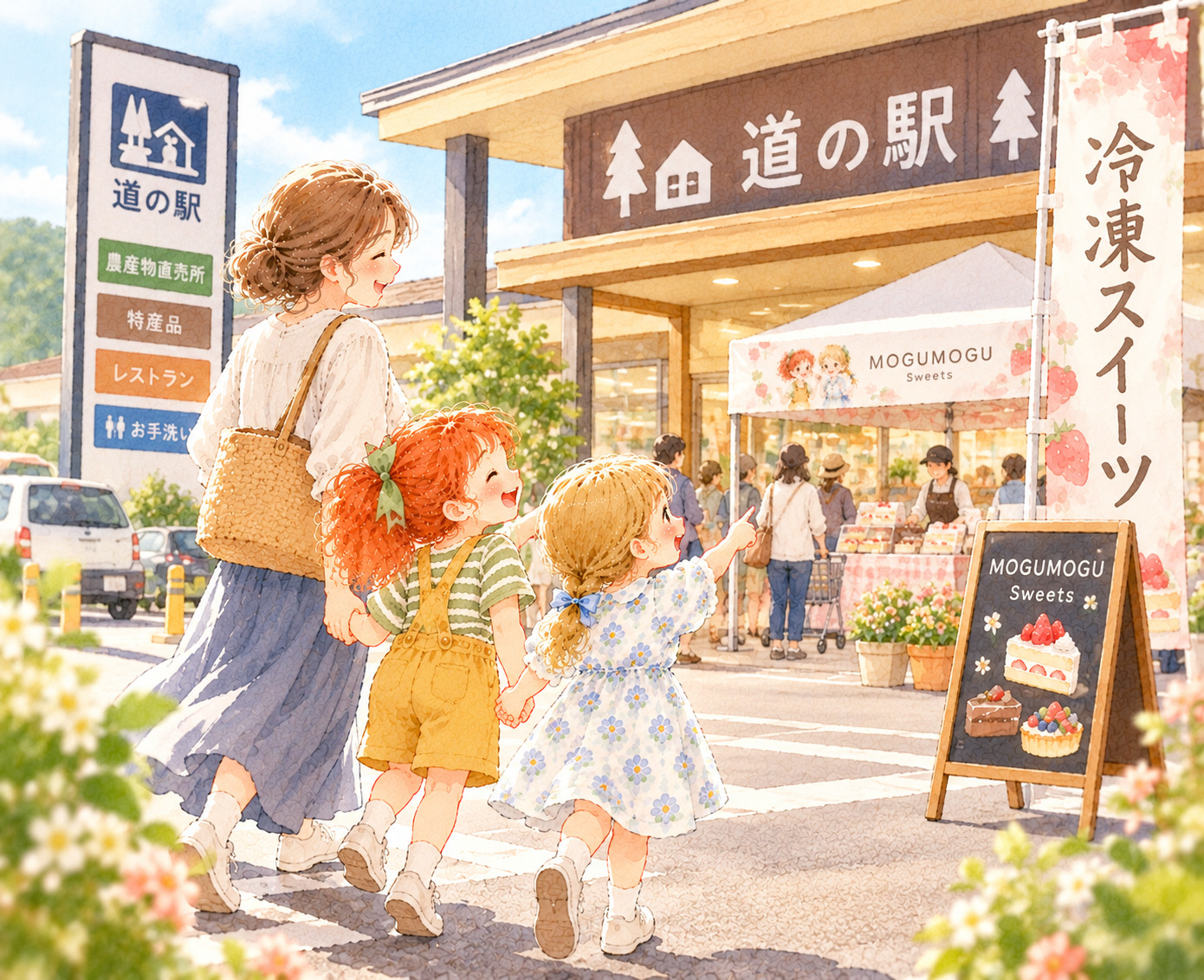 販売場所へ向かう